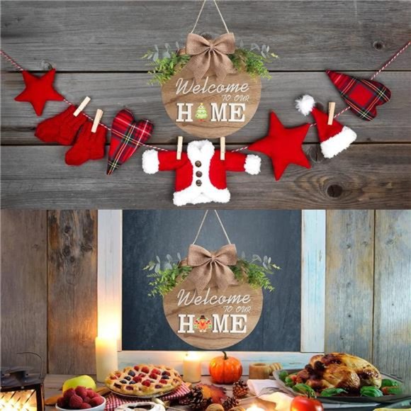 Interchangeable Welcome Home Sign, Seasonal Front Porch Door Decor With 21 Icon - Picture 2 of 7